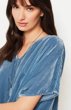 Pure Jill Velvet Seamed Draped Top | Jjill