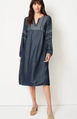 Pure Jill Whipstitched Embroidered Dress | Jjill