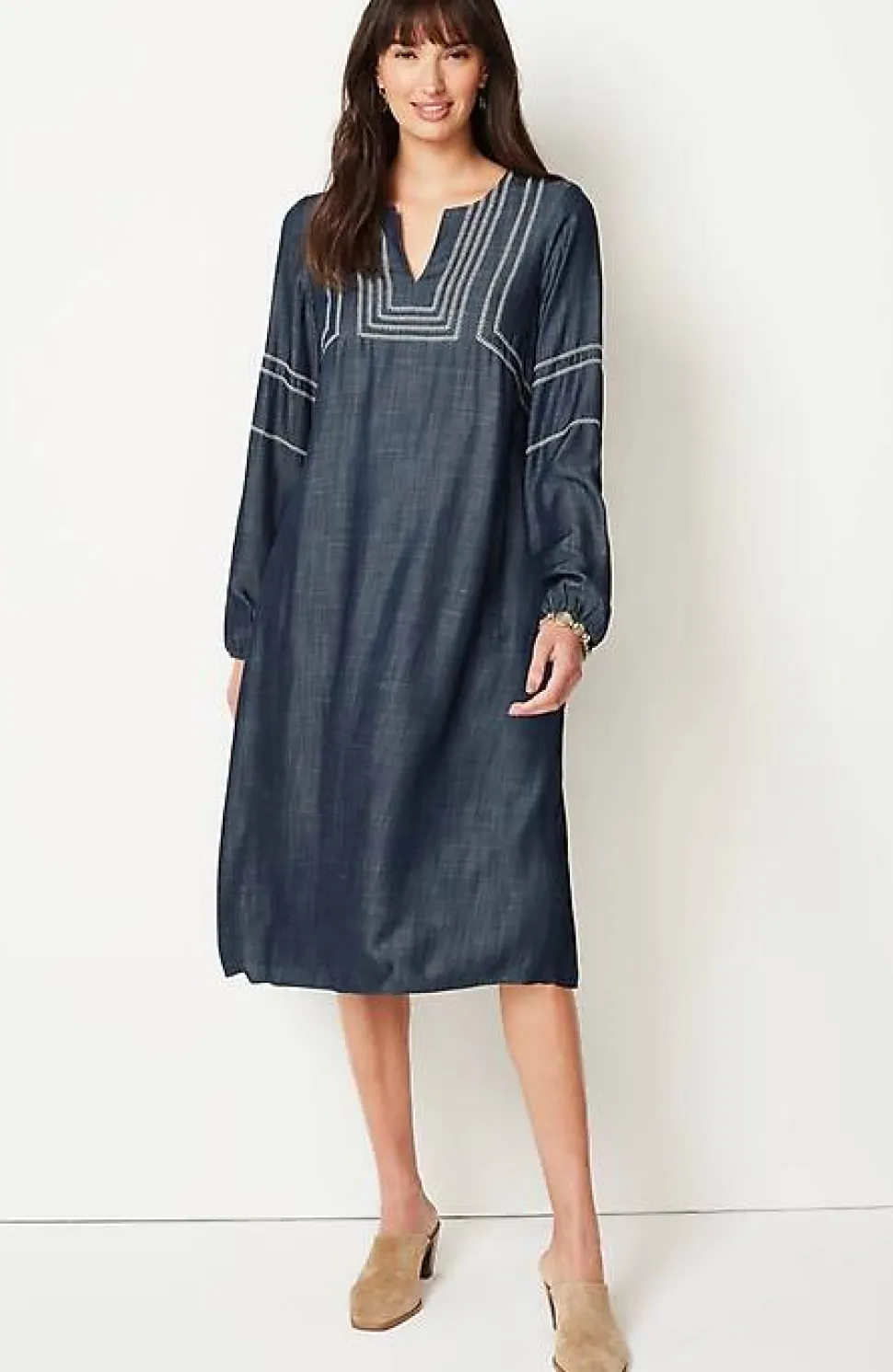 Pure Jill Whipstitched Embroidered Dress | Jjill