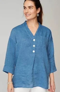 Pure Jill Yarn-Dyed Linen Button-Front Tunic | Jjill