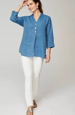 Pure Jill Yarn-Dyed Linen Button-Front Tunic | Jjill