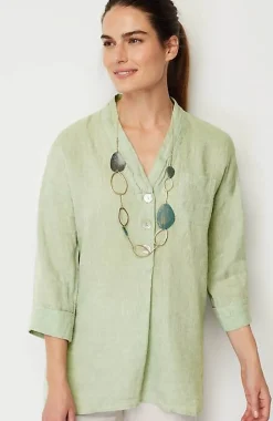 Pure Jill Yarn-Dyed Linen Button-Front Tunic | Jjill
