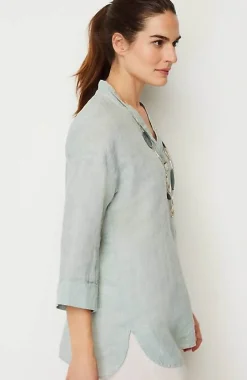 Pure Jill Yarn-Dyed Linen Button-Front Tunic | Jjill