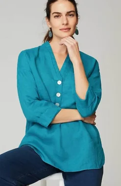 Pure Jill Yarn-Dyed Linen Button-Front Tunic | Jjill