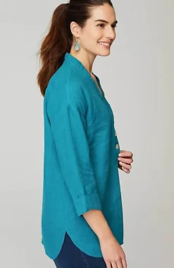 Pure Jill Yarn-Dyed Linen Button-Front Tunic | Jjill