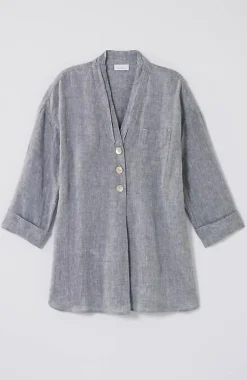 Pure Jill Yarn-Dyed Linen Button-Front Tunic | Jjill