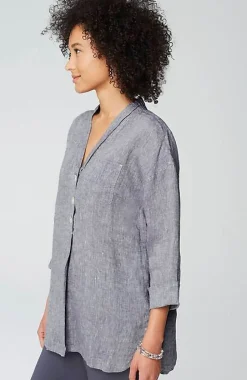 Pure Jill Yarn-Dyed Linen Button-Front Tunic | Jjill
