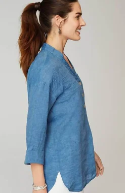 Pure Jill Yarn-Dyed Linen Button-Front Tunic | Jjill