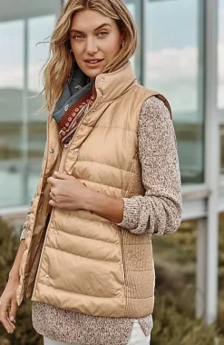 Quilted U0026 Smocked Down Puffer Vest | Jjill