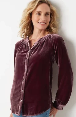 Rayon U0026 Silk Velvet Blouse | Jjill