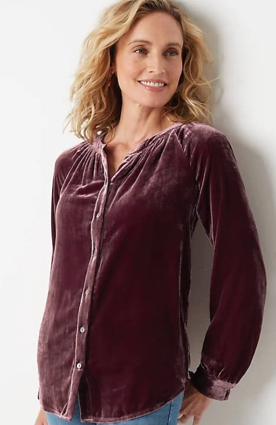 Rayon U0026 Silk Velvet Blouse | Jjill