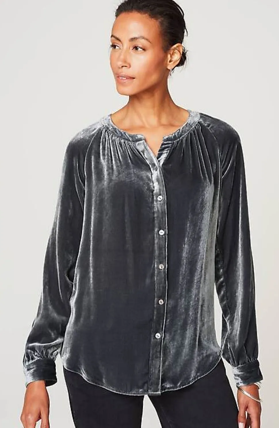 Rayon U0026 Silk Velvet Blouse | Jjill