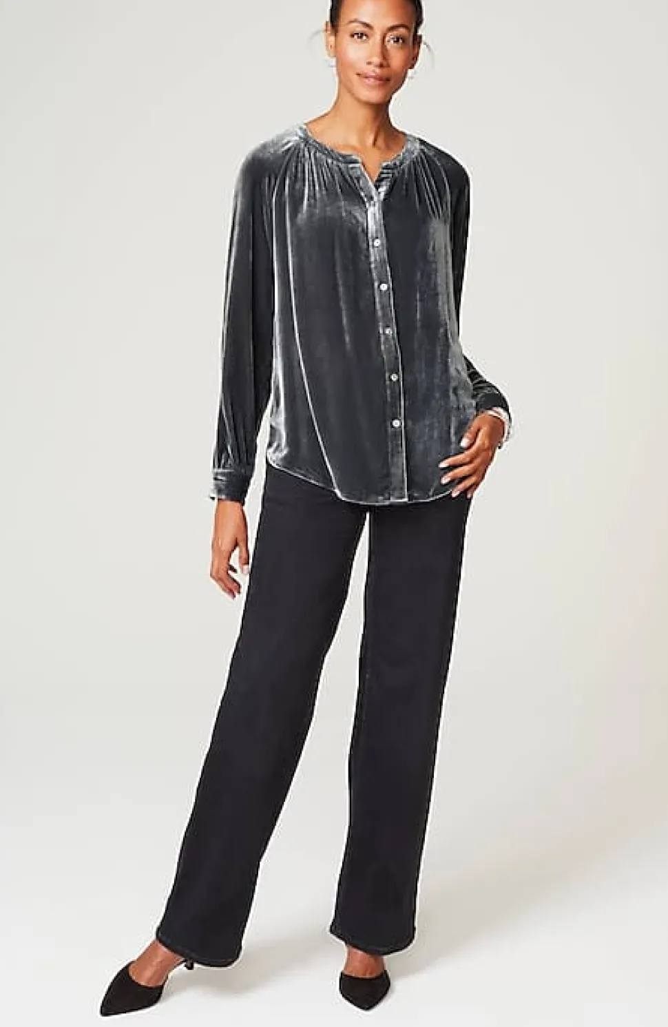 Rayon U0026 Silk Velvet Blouse | Jjill
