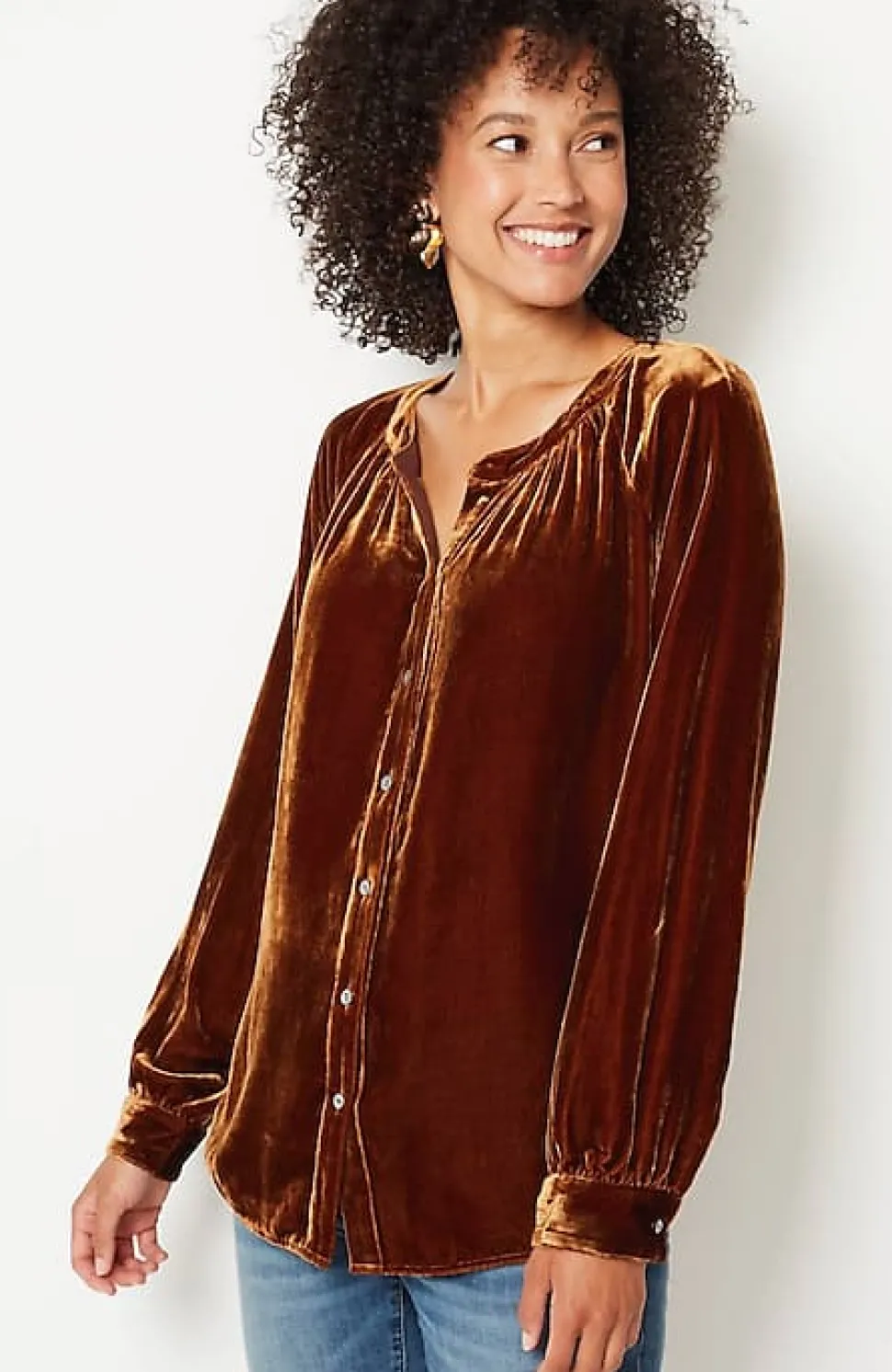 Rayon U0026 Silk Velvet Blouse | Jjill