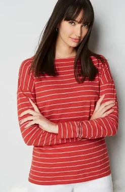 Relaxed Boat-Neck Tee | Jjill