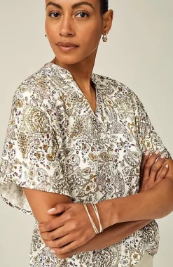 Relaxed Printed Satin Top | Jjill