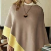 Reversible Color-Blocked Knit Poncho | Jjill
