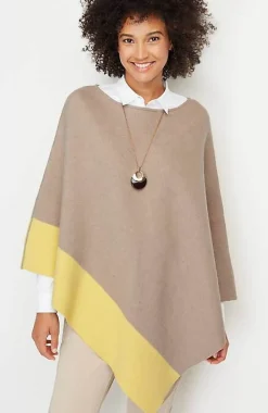 Reversible Color-Blocked Knit Poncho | Jjill