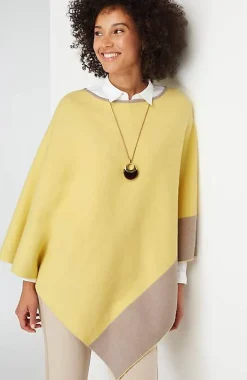 Reversible Color-Blocked Knit Poncho | Jjill