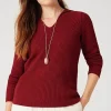 Ribbed-Stitch Collared Sweater | Jjill