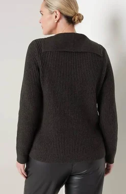 Ribbed-Stitch Collared Sweater | Jjill