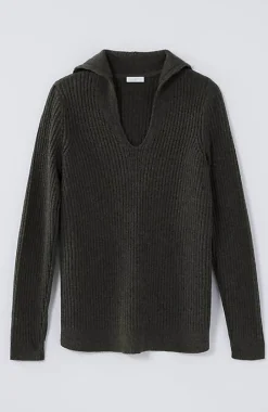 Ribbed-Stitch Collared Sweater | Jjill