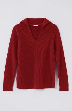 Ribbed-Stitch Collared Sweater | Jjill