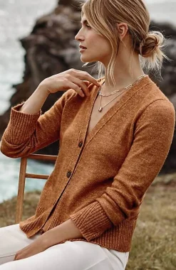 Ribbed-Trim Button-Front Cardi | Jjill