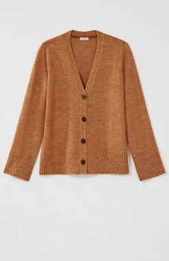 Ribbed-Trim Button-Front Cardi | Jjill