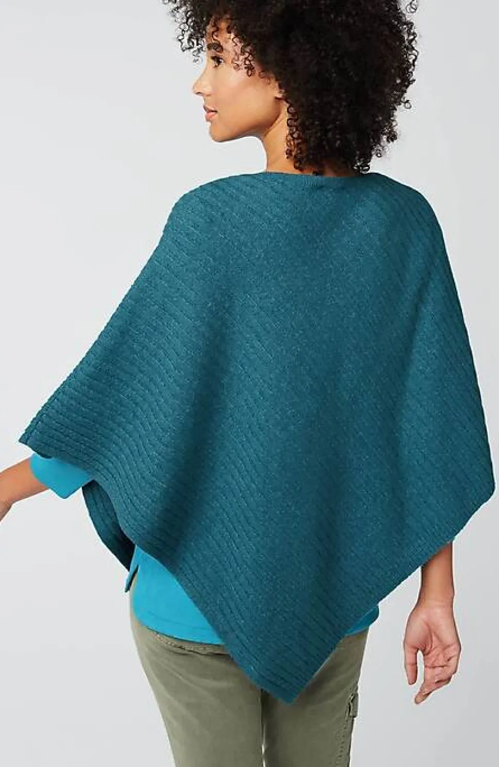 Rib-Knit Asymmetrical Poncho | Jjill