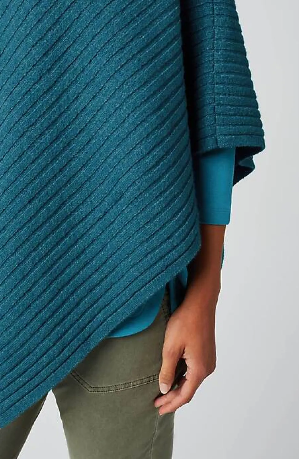 Rib-Knit Asymmetrical Poncho | Jjill