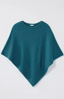Rib-Knit Asymmetrical Poncho | Jjill
