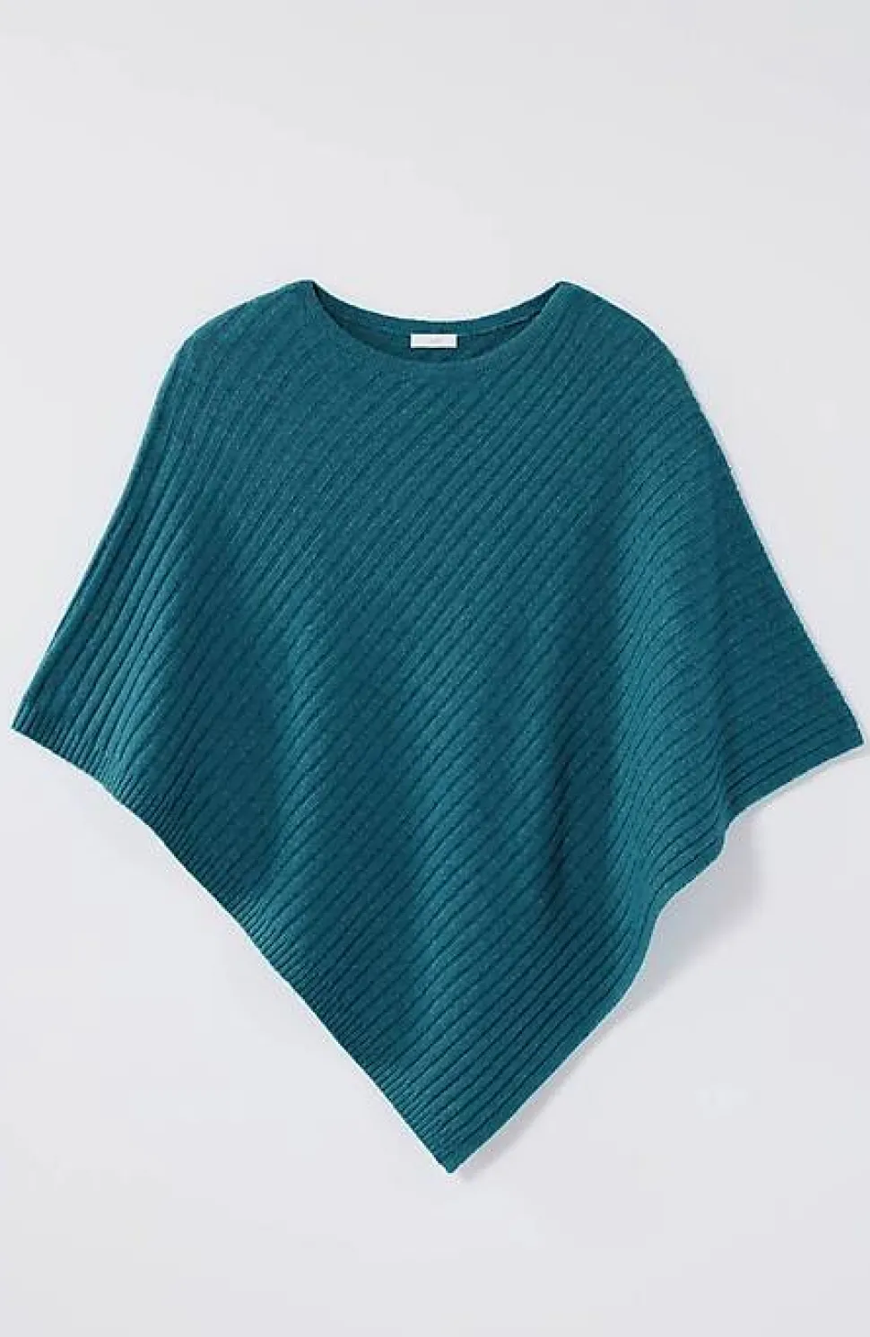 Rib-Knit Asymmetrical Poncho | Jjill