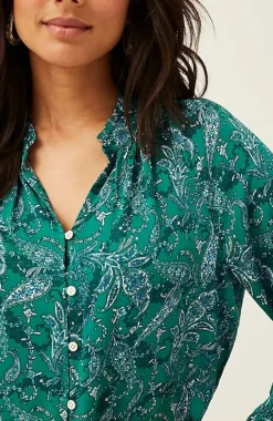 Ruffled Satin Top | Jjill
