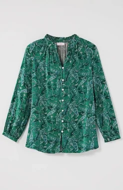 Ruffled Satin Top | Jjill
