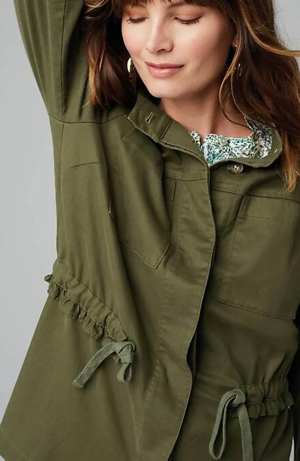 Ruffled-Sleeves Tie-Waist Jacket | Jjill