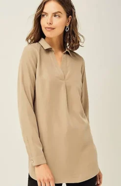 Sand-Washed Shirttail Tunic | Jjill