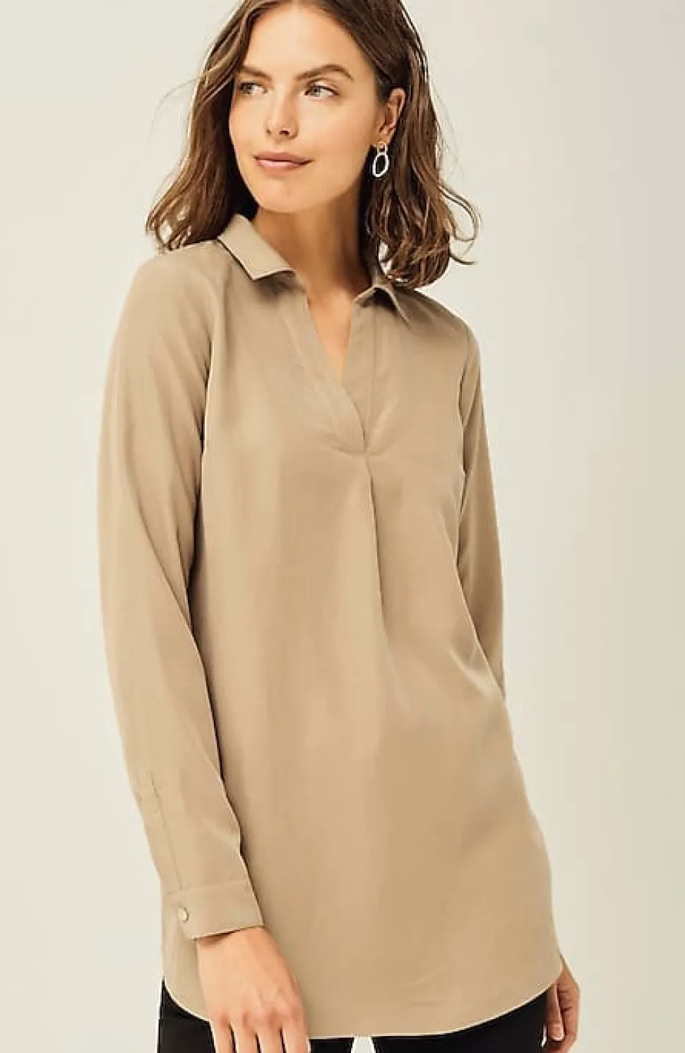 Sand-Washed Shirttail Tunic | Jjill