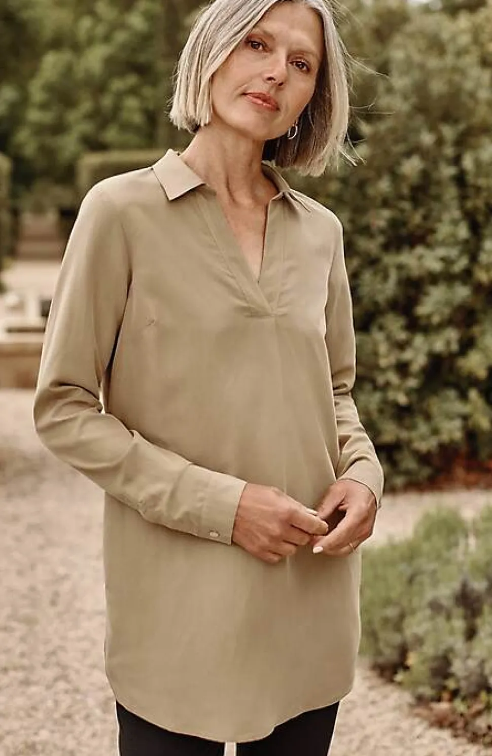 Sand-Washed Shirttail Tunic | Jjill