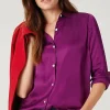 Satin Button-Front Shirt | Jjill
