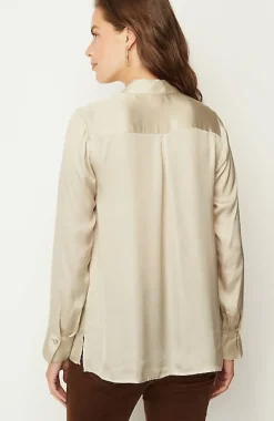 Satin Button-Front Shirt | Jjill