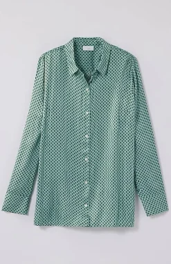 Satin Button-Front Shirt | Jjill