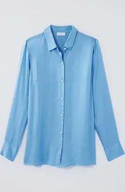 Satin Button-Front Shirt | Jjill