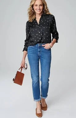 Satin Button-Front Shirt | Jjill