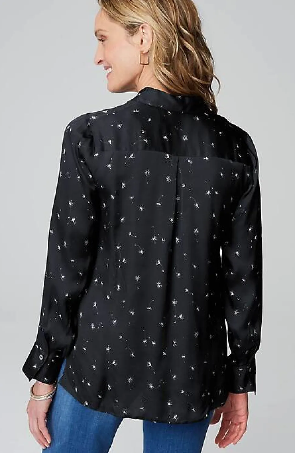 Satin Button-Front Shirt | Jjill