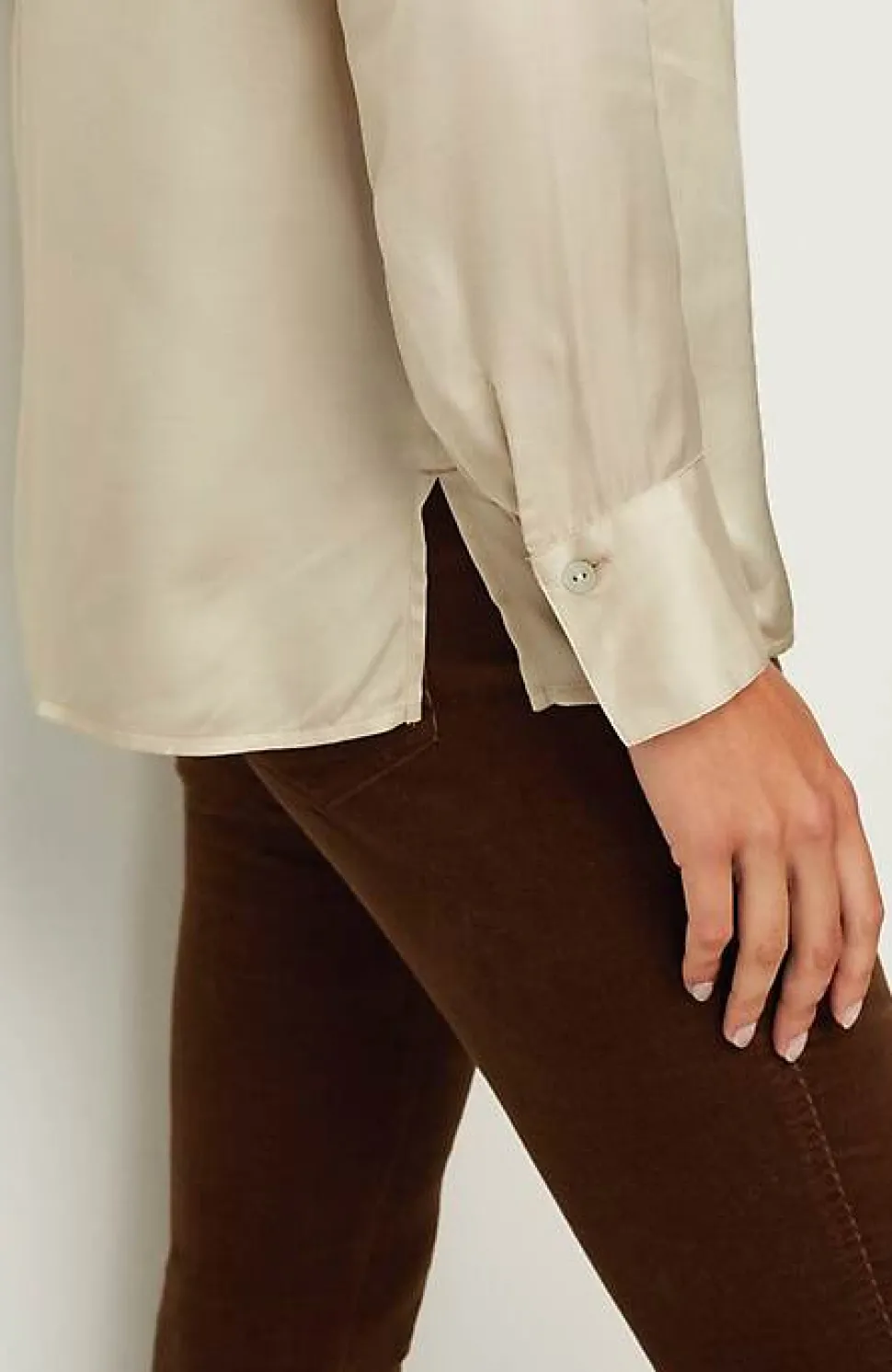 Satin Button-Front Shirt | Jjill