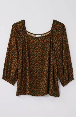 Satin Square-Neck Top | Jjill