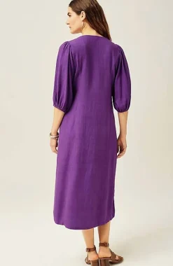 Seamed Button-Front Midi Dress | Jjill
