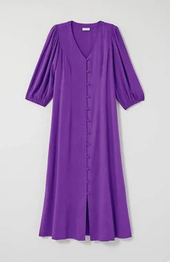 Seamed Button-Front Midi Dress | Jjill
