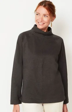Seamed Fleece Mock-Neck Top | Jjill